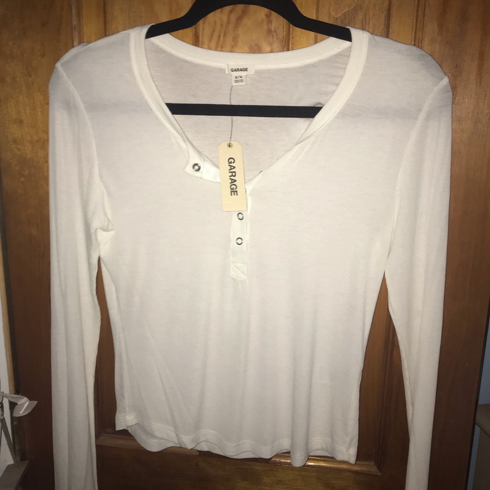 nwt white henley top